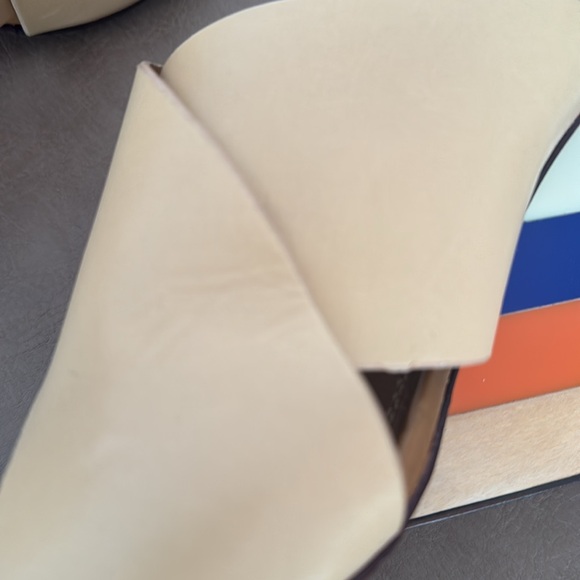 Tory Burch Perspex Color Cube Color Block Leather Wedge Size 8 - Picture 11 of 12